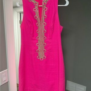 Lilly Pulitzer Pink Mini Dress with Gold Accents
